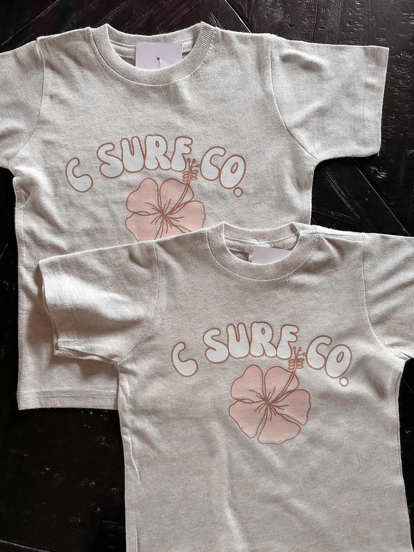 Bubble Hibiscus Toddler Tee - Pink