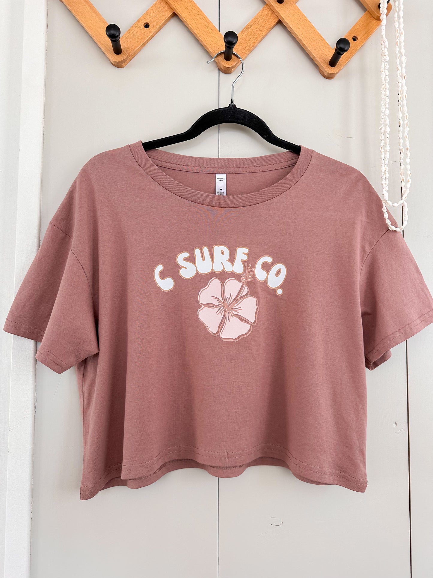 Bubble Hibiscus Crop Top - Mauve