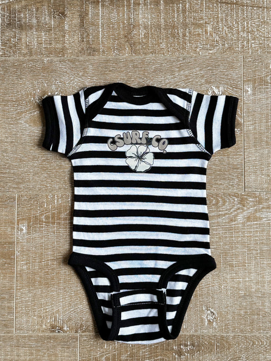 Hibiscus Baby Onesie - Stripes