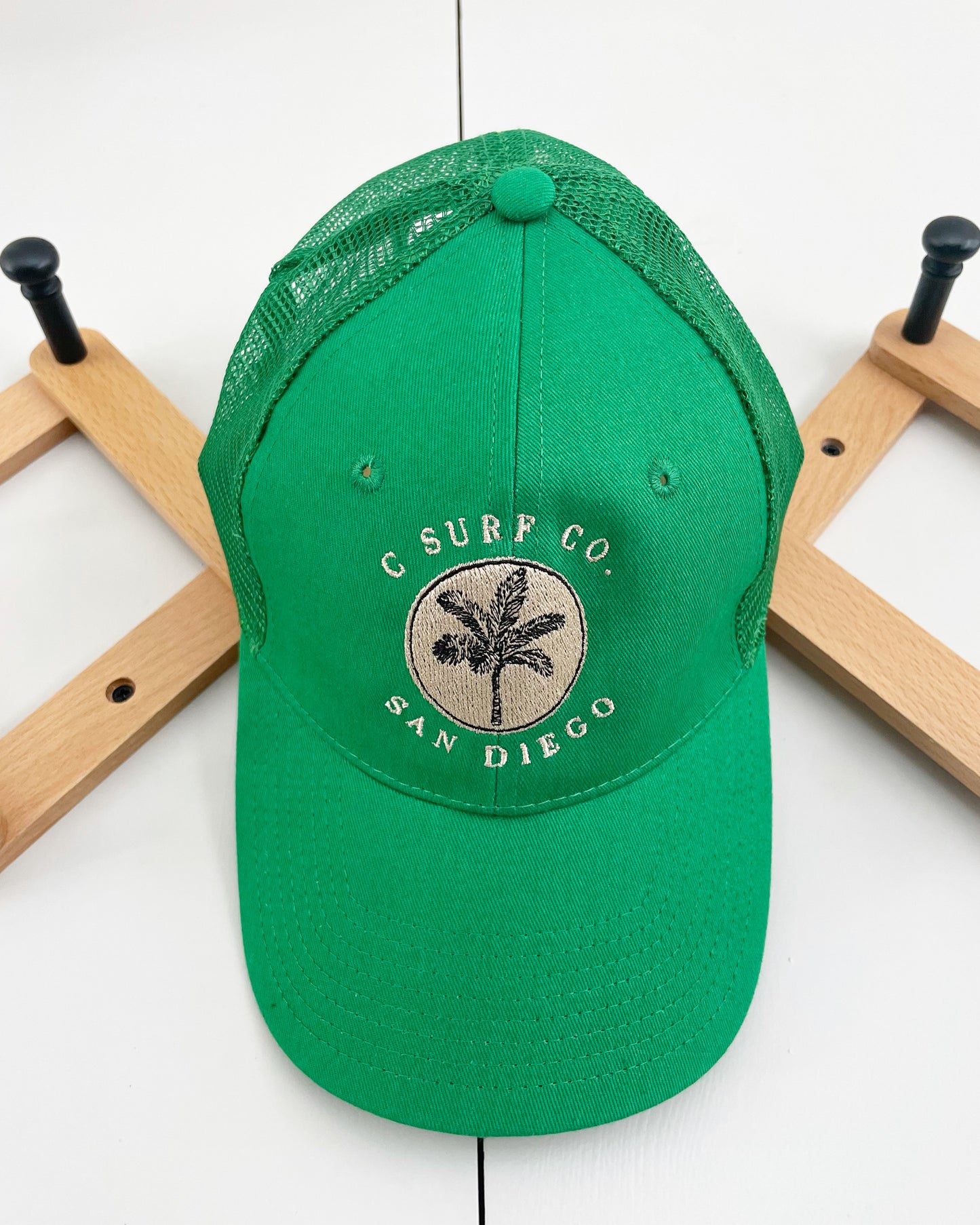 C Surf Co. Palm Tree San Diego Trucker Hat - Green